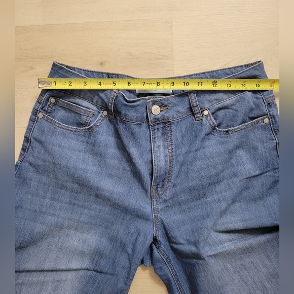 Cato Blue Flare Wide-Leg Jeans with Frayed Hem Size 14 - Picture 7 of 9